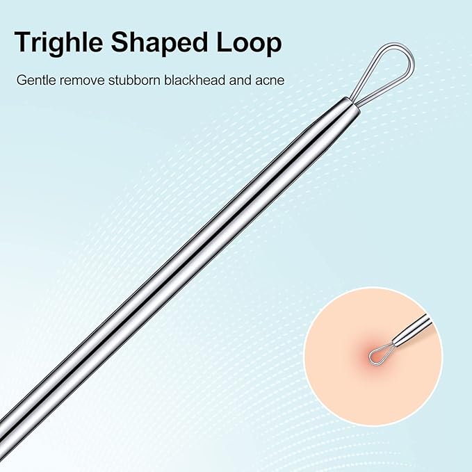 Titanium Lancet Pimple Extractor Tool, Blackhead Milia Remover, 2Pcs with Box