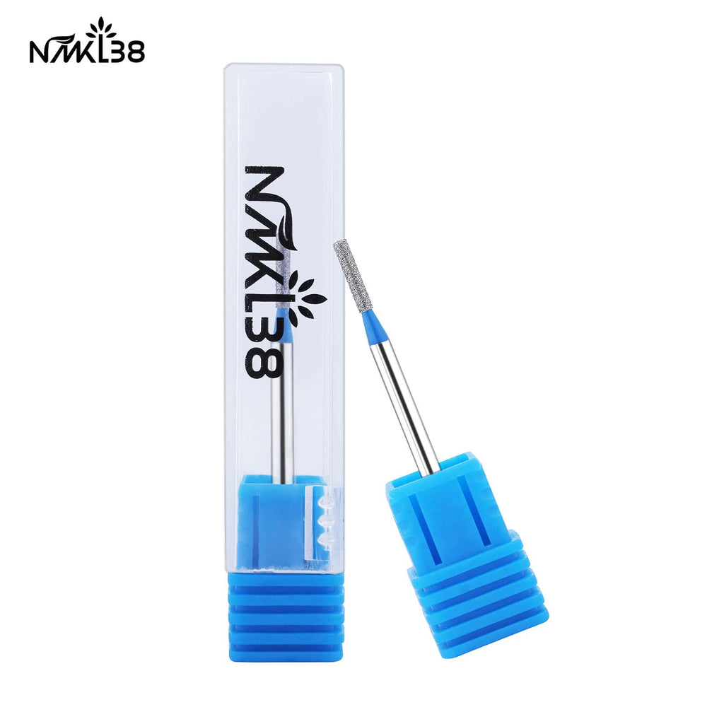 NMKL38 Diamond Bit Small Barrel Shape Electric Nail Drill File Cuticle Cleaner Tool for Rotary Nail Drill Machine Manicure Pedicure Polishing Kit (Medium 1.6x8)