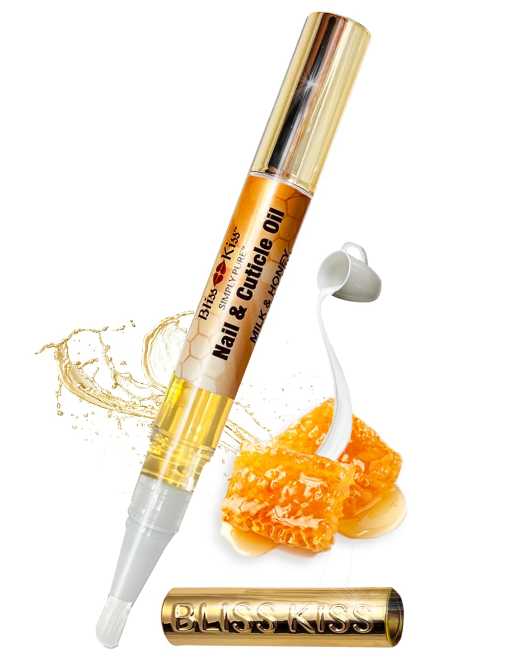 Bliss Kiss Simply Pure Cuticle Oil Pen, Juicy Raspberry, 1 Count