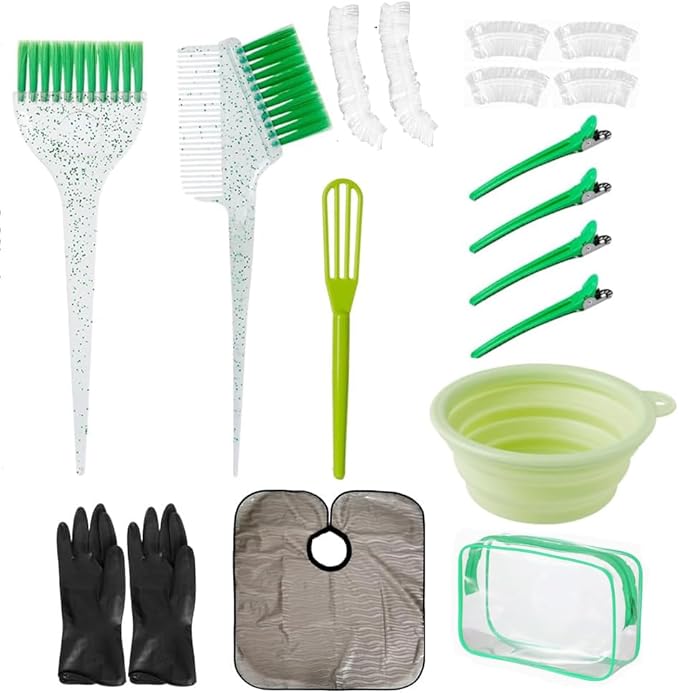 MOONMINI Hair Dye Color Brush and Bowl Set, Color Bowl Brushes Tool Mixing Bowl Kit Tint Comb for Hair Tint Dying Coloring Applicator (Pink&Black)