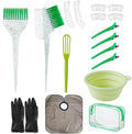 MOONMINI Hair Dye Color Brush and Bowl Set, Color Bowl Brushes Tool Mixing Bowl Kit Tint Comb for Hair Tint Dying Coloring Applicator (Gray&Green)