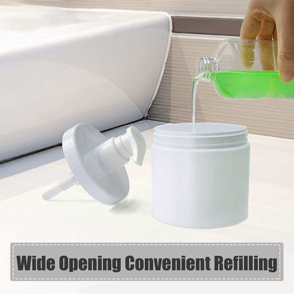 Cosywell 2PCS 500ml Pump Bottle Dispenser White Plastic Pump Bottles