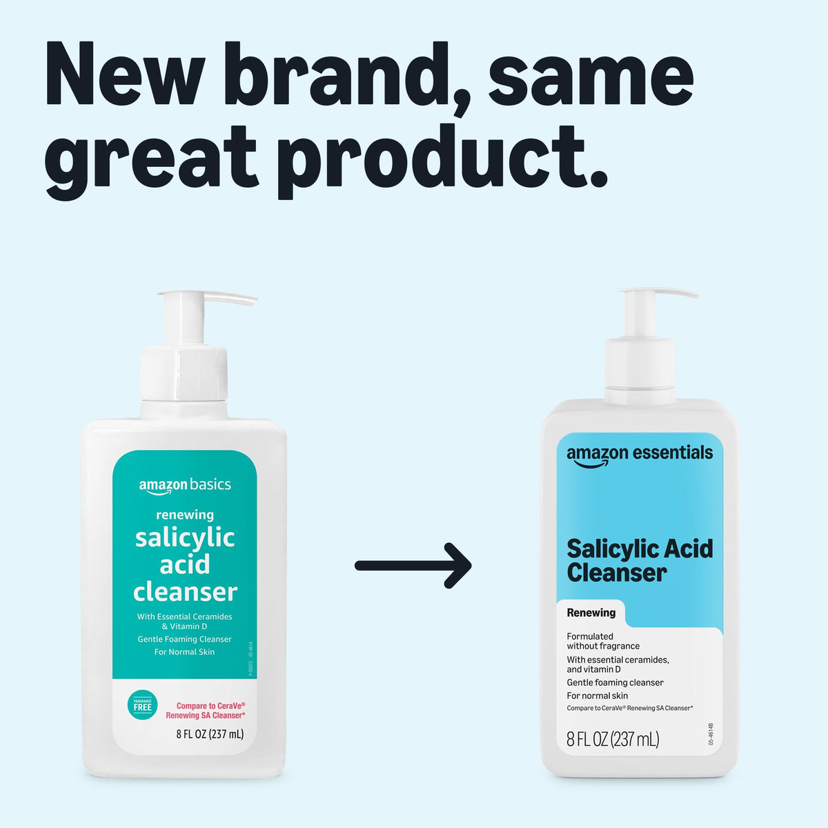 Cleanser Face Wash - Salicylic Acid with Ceramides & Vitamin D, 8 fl oz, 1-Pack (Previously )