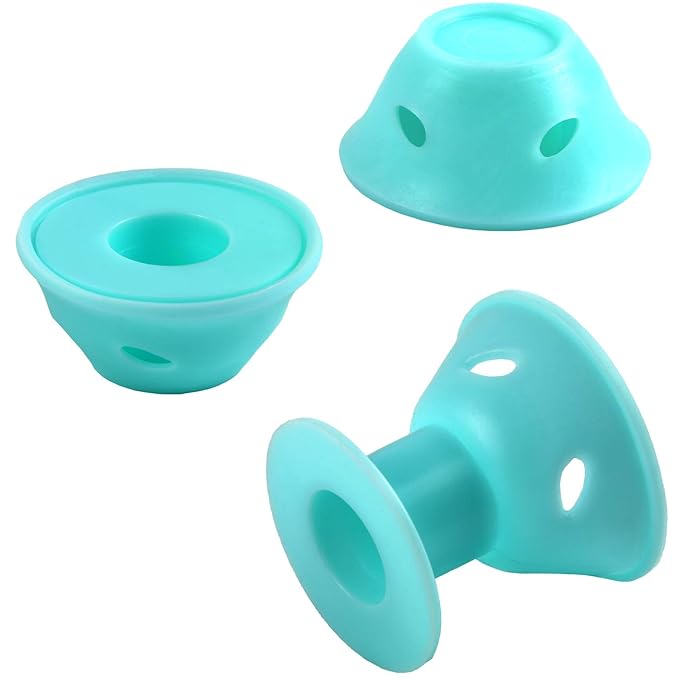 JANYUN 40 Pcs Magic Hair Rollers Include 20 pcs Large Silicone Curlers and 20pcs Small Silicone Curlers (Pale Cyan)
