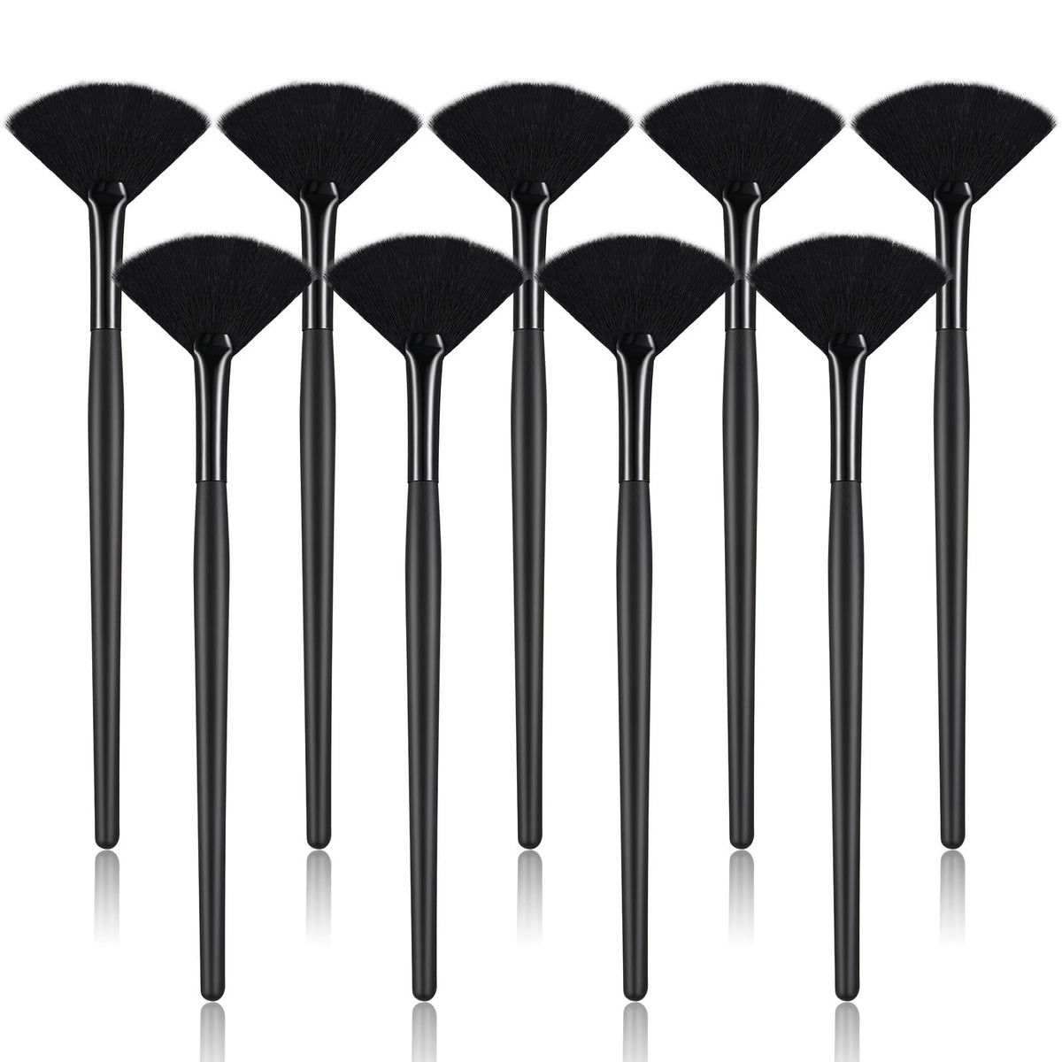 Maitys 9 Pieces Facial Fan Mask Brushes, Brown