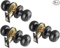 8 Pack Black Door Knobs Interior Keyless, Door Knobs for Bathroom & Bedroom, Matte Black Privacy Door Knob