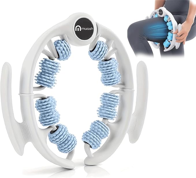 muash Anti-Cellulite Massage Roller for Legs & Body – Cellulite Roller & Cellulite Massage Tool with Deep Tissue Fascia Rolling for Lymphatic Drainage, Thighs & Buttocks (Blue)