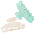 ACO-UINT 2 Pack Hair Claw Clips for Women Acrylic Claw Clips for Thick Hair Non-slip Clip for Hair Large Claws Hair Accessories for Women Girls(White&Blue)