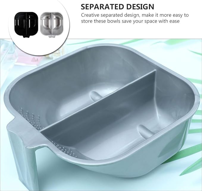 WEKADRIN Hair Dye Mixing Bowls Double Set with Handle 6.81 Inch Hair Color Bowls for Salon and Home Use Coloring and Highlighting Tool