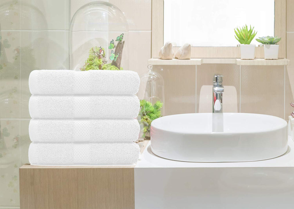 DAN RIVER 6-Pack Premium Hand Towels (16x28 Inches) - 100% Cotton, Ultra Soft, Lightweight, Highly Absorbent Towels for Bathroom, Spa, Gym, Salon, Hotel, and Travel - White