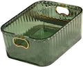 Acrylic Makeup Storage Bin Jewelry Organizer Storage Container Lightweight Multipurpose Portable for Pantry Laundry Accessory, Dark Green