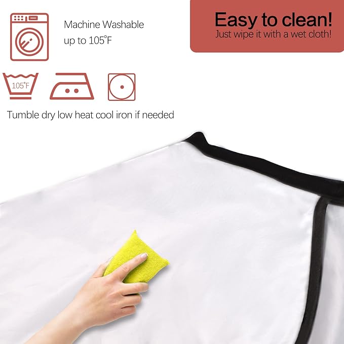 Short Barber Cape, Waterproof Nylon Salon Hair Cutting Cape, Makeup Artist Cape for Hair Dye, Comb-out, Styling, Shampoo (2, White)