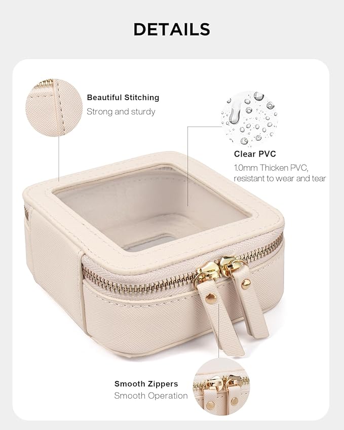 LETGO 2 Pack Clear Travel Toiletry Bag for Women, Large & Mini Waterproof PU TSA Approved Cosmetic Pouches,Portable Beach Vacation Makeup Organizer Set,See Through Skincare Sunscreen Bags for Women