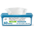 Medline ReadyFlush Flushable Wipes (60 Wipes per Tub), Scented, Biodegradable Flushable Incontinence Wet Wipes for Adults with Aloe, Hypoallergenic & pH-Balanced Personal Cleansing Cloths, 8" x 12"