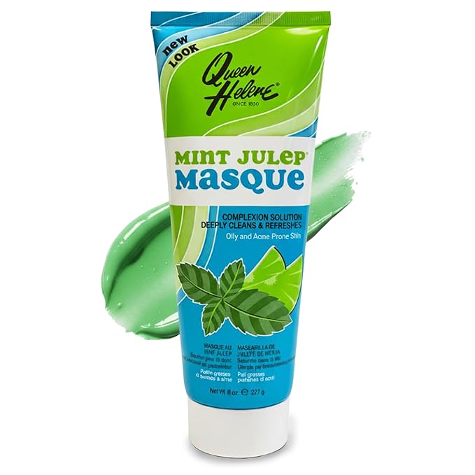 Queen Helene Mint Julep Masque 8 oz – Deep Cleansing Clay Face Mask for Oily & Acne-Prone Skin | Purifies Pores & Soothes with Refreshing Mint | Classic Spa-Quality Treatment Made in USA