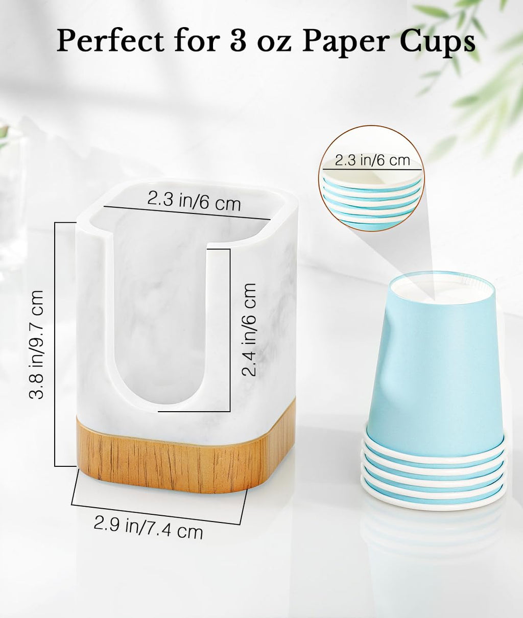 Luxspire Cup Dispenser, Gravel White Resin Holder for 3-5oz Cups