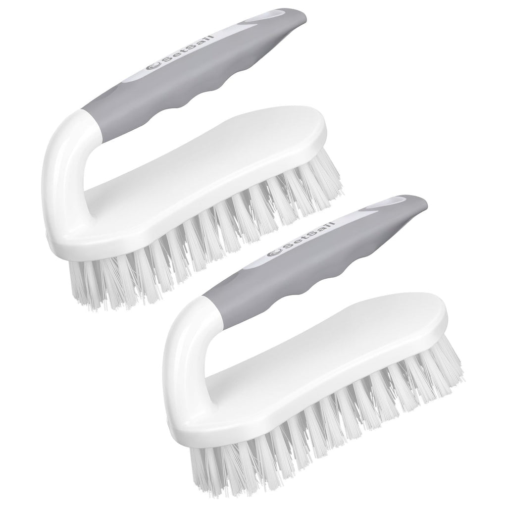 SetSail Scrub Brush, Heavy-Duty Scrub Brushes for Cleaning with Stiff Bristles Cleaning Brush for Shower, Bathroom, Carpet, Kitchen and Bathtub Scrubber - 2 Pack
