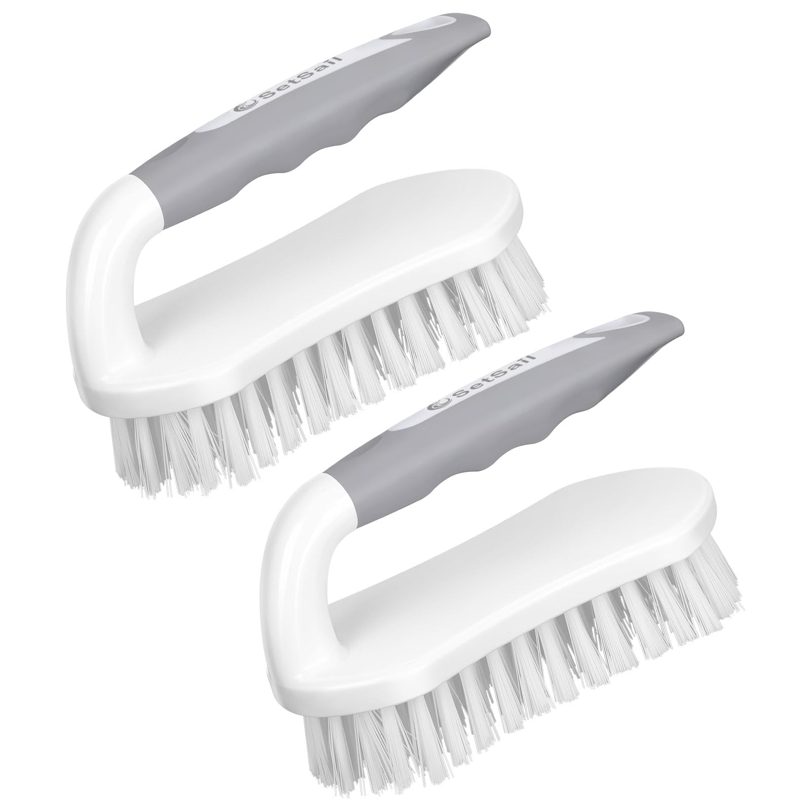 SetSail Scrub Brush, Heavy-Duty Scrub Brushes for Cleaning with Stiff Bristles Cleaning Brush for Shower, Bathroom, Carpet, Kitchen and Bathtub Scrubber - 2 Pack