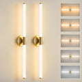 Glod Wall Sconces Set of 2 Hardwired, Dimmable 5CCT LED Bathroom Light Fixtures Over Mirror, 360° Full Lighting 31" Long Vanity Light Bar Modern Wall Sconce for Bathroom Bedroom Living Room