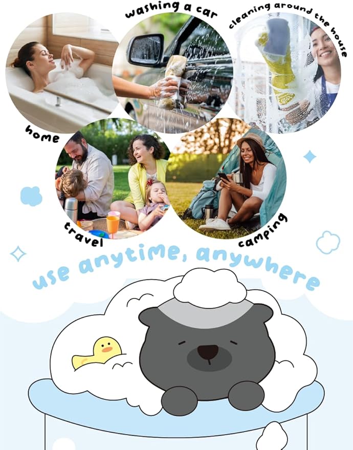 KULOSORY Disposable Bath Sponge White 24Pack / Easy to Carry Anytime, Anywhere/Travel, Camping, Clean Shower Supplies