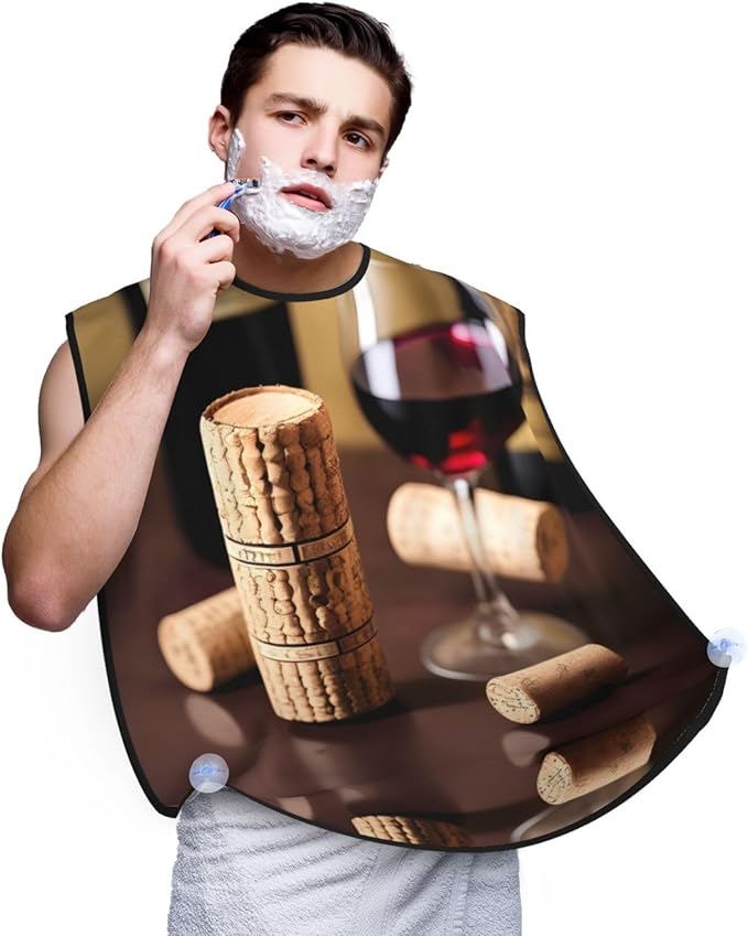 Yellow Flowers Butterflies Print Beard Bib Shaving Apron, Beard Hair Trimming Cape Gift For Dad