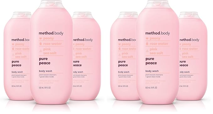 Method Body Wash, Pure Peace, Paraben and Phthalate Free, 18 oz (Pack of 6),Detoxifying