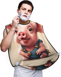 Pinks Cherry Blossoms Print Beard Bib Shaving Apron, Beard Hair Trimming Cape Gift For Dad