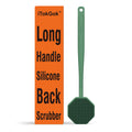 iTokGoK® Silver-Infused Silicone Back Scrubber with Long Handle Back Brush for Shower,Back Brush Long Handle for Men and Women,Ergonomic No-Slip Handle, Long-Lasting (Midnight Green)
