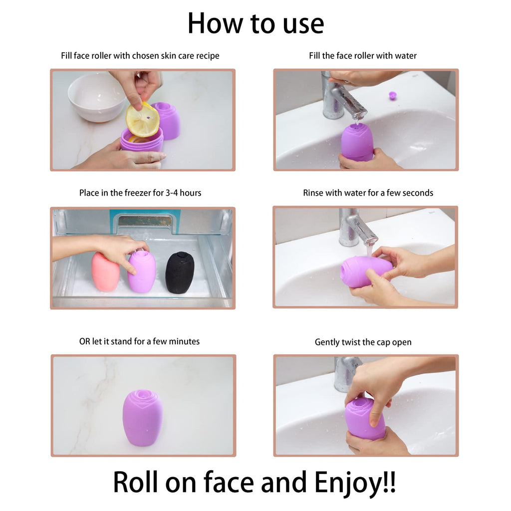 Evmliy Ice Roller for Face, Silicone Ice Roller Facial Ice Mold to Brighten Skin Enhancing Natural Glow, Reusable Ice Roller for Face & Eye Puffiness Relief, Face Roller Skin Care for Neck, Pink
