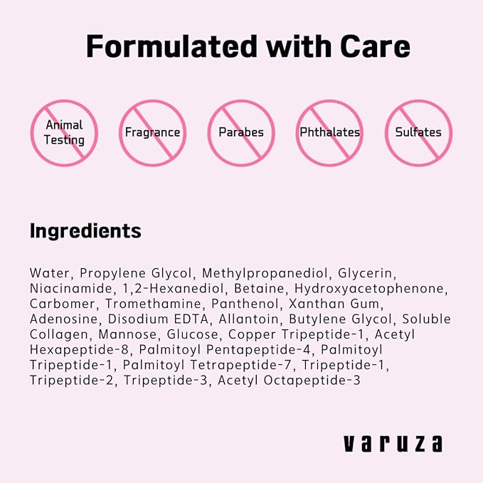 varuza Firm & Glow Sheet Mask with Vegan Collagen Semi-Gel Sheet Biodegradable 100% Cellulose for Anti-Aging Hydration Elasticity Peptide Complex-9 Niacinamide 5 Count