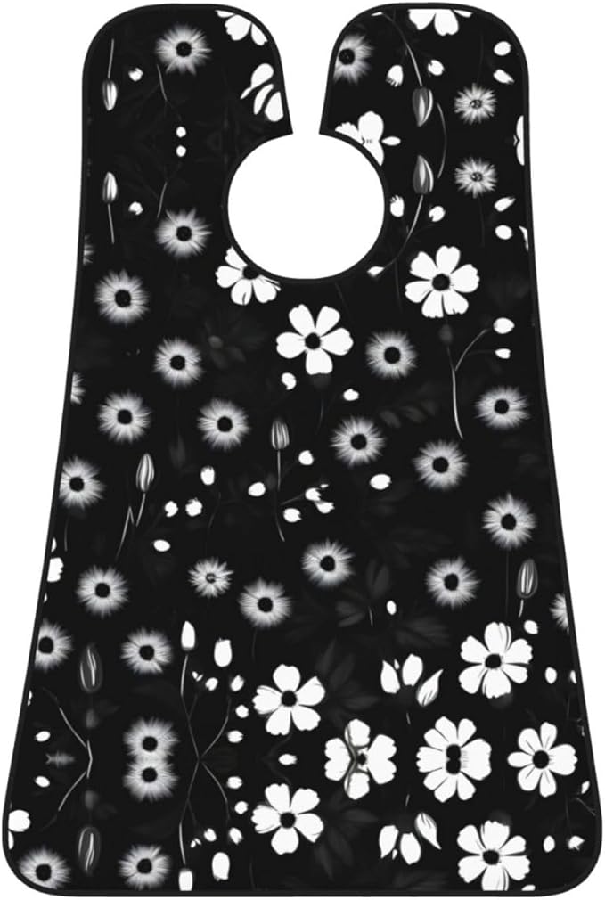 Black And White Marble Texture Print Beard Bib Shaving Apron, Beard Hair Trimming Cape Gift For Dad
