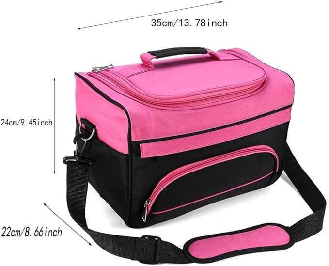 BOOFIRE Professional Cosmetics Beauty Hairdressing Styling Bag, Multi-functional Hair Makeup Salon Hairdresser Toiletry Organizer Tool Bag Case Holder Box with Strap for Hair Stylist Shoulder Carrying