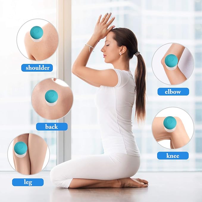 BBTO 4 Pieces Glass Cupping Set Glass Silicone Cupping Cups Massage Vacuum Suction Cupping Cups for Body Face Leg Arm Back Shoulder Muscle and Joint Pain (Green)