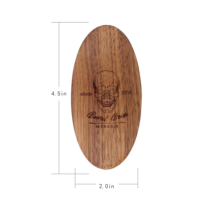 Menesia Walnut Wood Boar Bristle Beard Brush for Men