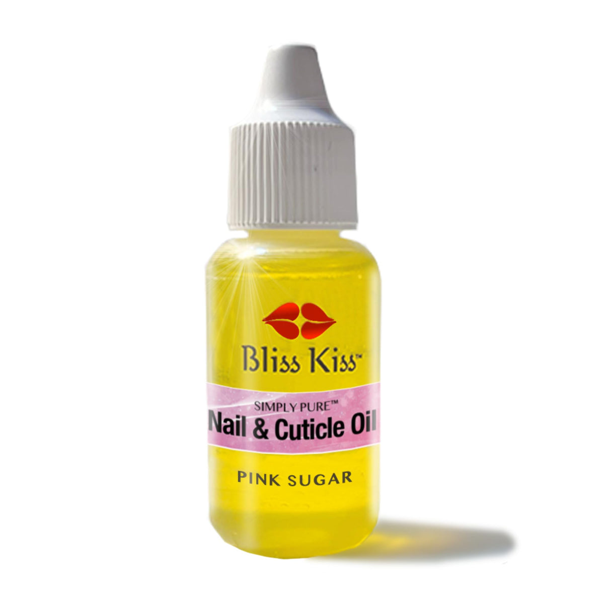 Bliss Kiss Simply Pure Nail and Cuticle Oil Dropper, Pink Sugar, 0.5 oz