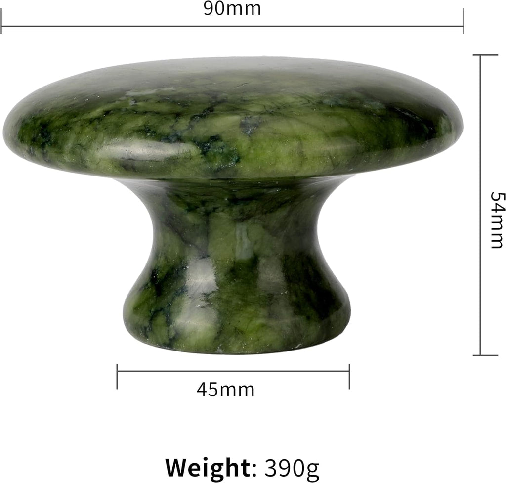 gemshan Mushroom Massage Tool,Natural Aventurine Jade Massage Stone for Relaxing Massage House SPA Heat The Cold