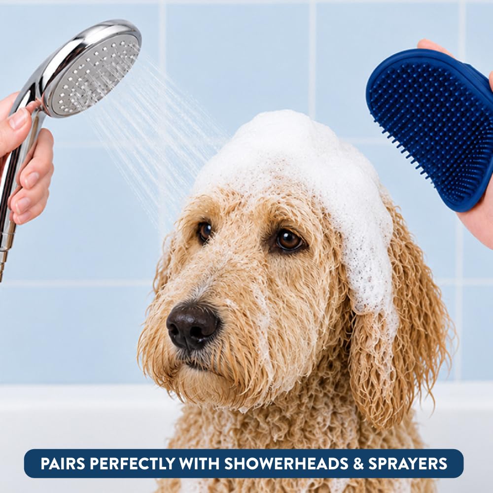 Bodhi Dog Shampoo Brush - Pet Grooming & Bath Supplies for Dogs and Cats - Bath Brush for Long & Short Hair - Premium Scrubber for Shower, Showerhead, Sprayer & Bathing (One Pack, Purple)