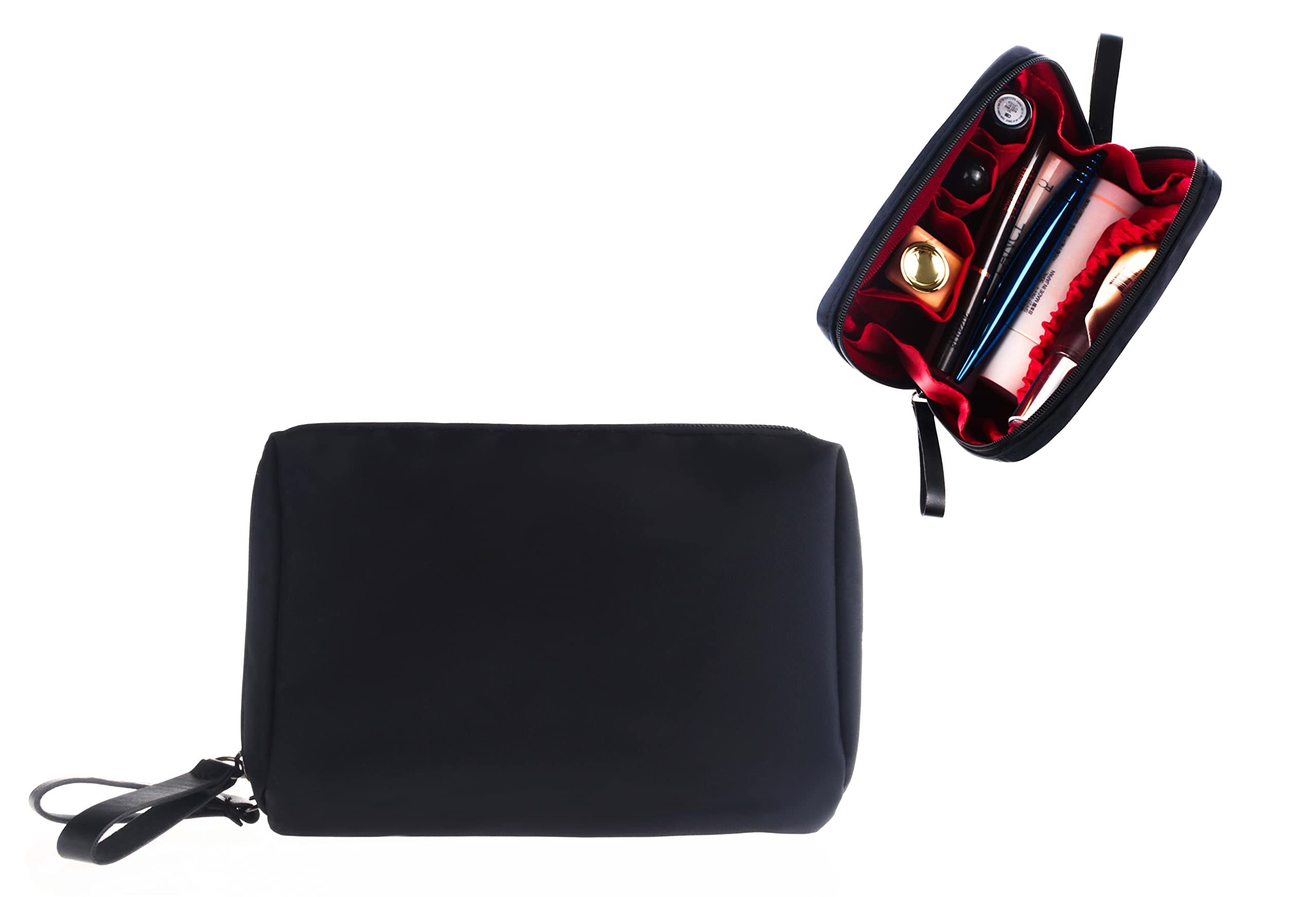 Kososuru Small Makeup Bag for Purse Portable Waterproof Cosmetic Bag Travel Makeup Pouch for Women (Inner red, Square)