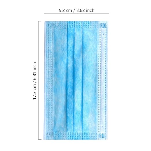 Wecolor 120PCS Blue Masks, Disposable Face Mask, 3 Ply Protection Masks