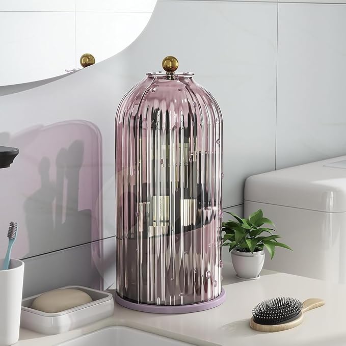 Zufudo Toothbrush and Toothpaste Holders with Cover, All Pink