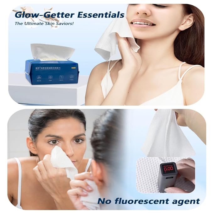 MIXUISEE◆thick and soft Face Towels.Disposable face towel.100% Cotton facial cloths.Super thick 150%. Suitable for makeup removal and cleansing.and applicable to sensitive skin(Extra thick 420 pieces)