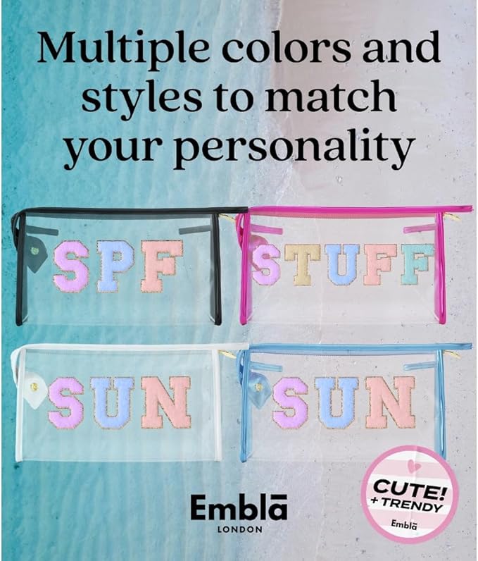 Clear Sunscreen Bag, Waterproof Makeup & Toiletry Pouch for Travel Beach