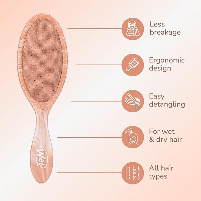 Wet Brush Original Detangler Hair Brush, Pink (Watercolor Waves), Ultra-Soft IntelliFlex Bristles, Detangling Bristles Glide Through Tangles (Wet Dry & Damaged Hair), Women & Men (Pack of 2)