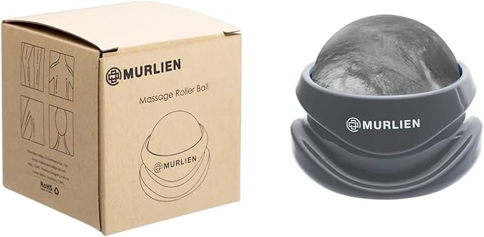 MURLIEN Massage Roller Ball, Tight and Sore Muscles Relief, Manual Massager, Alleviating Shoulder, Arms, Back, Legs, Calves or Muscle Tension - Gray