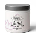 GLIMMER GODDESS Organic Whipped Body Butter for Women - Moisturizer Cream with Shea & Cocoa Butter, Almonds & Coconut Oil - Vanilla Bean, 8oz