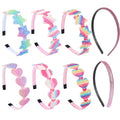 8 pack Girls Headbands Glitter Kids Hair Accessories Bow/Heart/Star Shaped Sweet Hairband For Toddler/Girls/Teens
