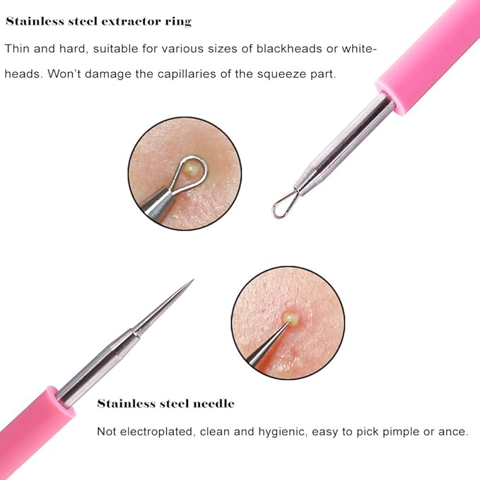 BEZOX Professional Acne Removal Needle, Whitehead & Blackhead Remover, Pimple Extractor Tool