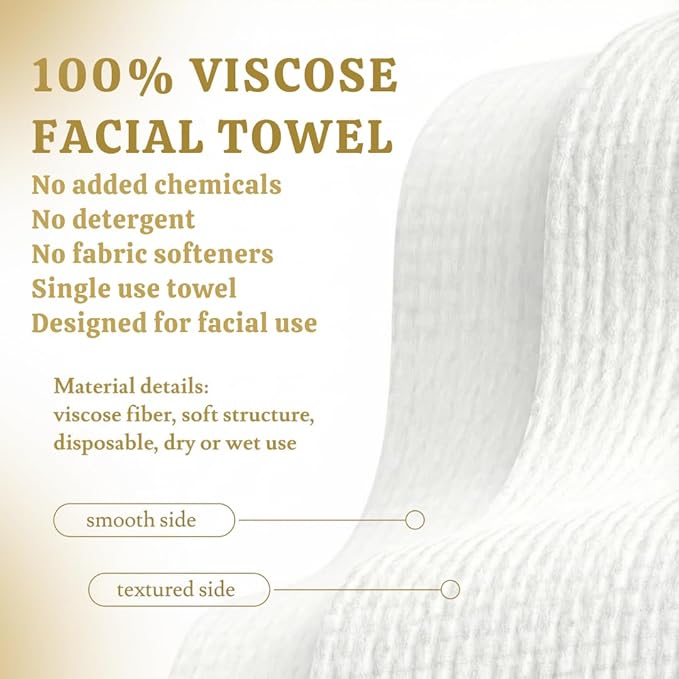 Glow & Go XL Disposable Face Towel 10x15 Inch, 100% Biodegradable Premium Towels for Fine Line Prevention & Radiant Skin, Chemical Free, 100 Count Two Month Supply, 2 Pack