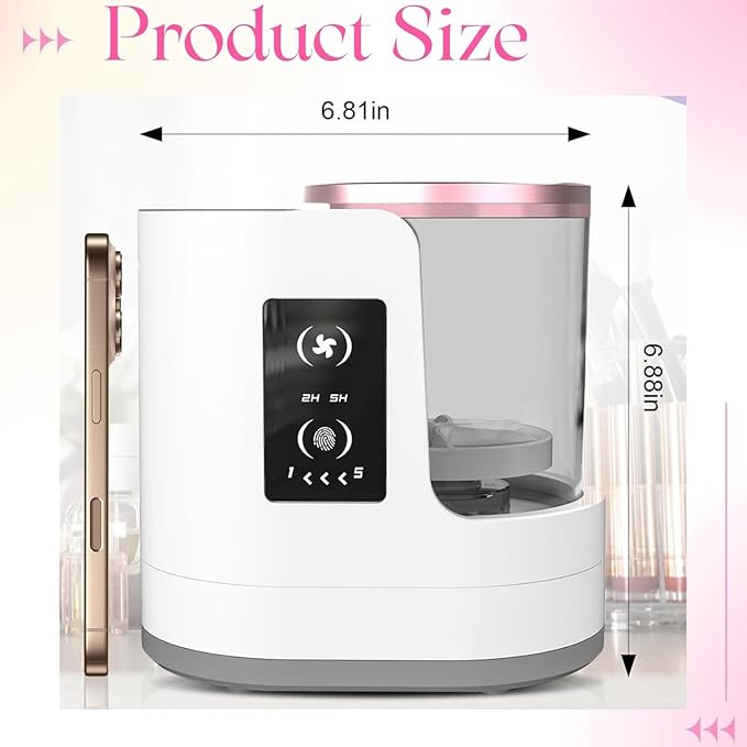 Electric Makeup Brush Cleaner Machine with Automatic Drying, Portable Brush Cleaner for Sensitive Skin, Large Makeup Brushes & Daily Beauty Routine, Professional Makeup Brush Cleaning Tool