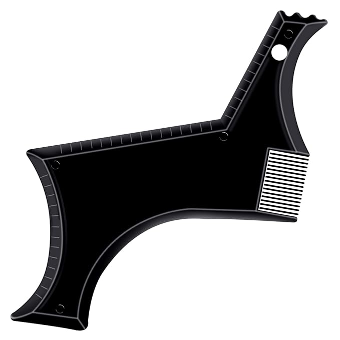 Beard Shaping Tool Trimmers for Men, Kucheed Beard Shaper with Inbuilt Comb Cool Care Black Transparent, Beard & Mustache Trimmers Cut Buddy Beard Lineup Tool Styling Template Comb barber Accessories